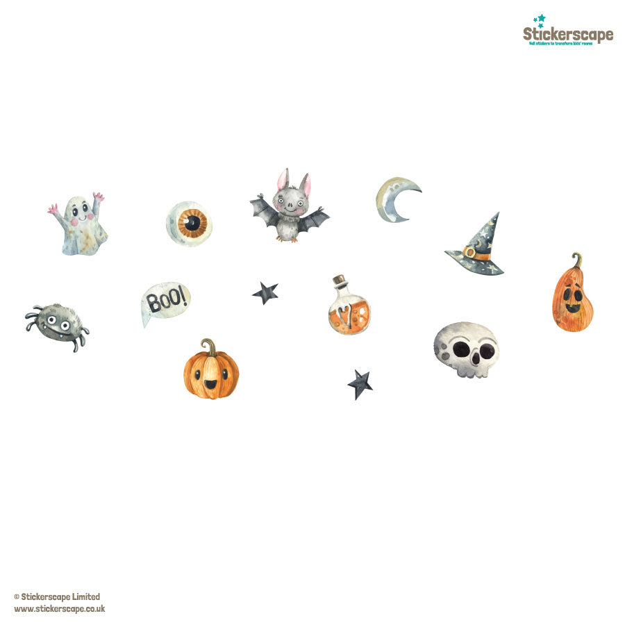 Halloween Watercolour Window Stickers