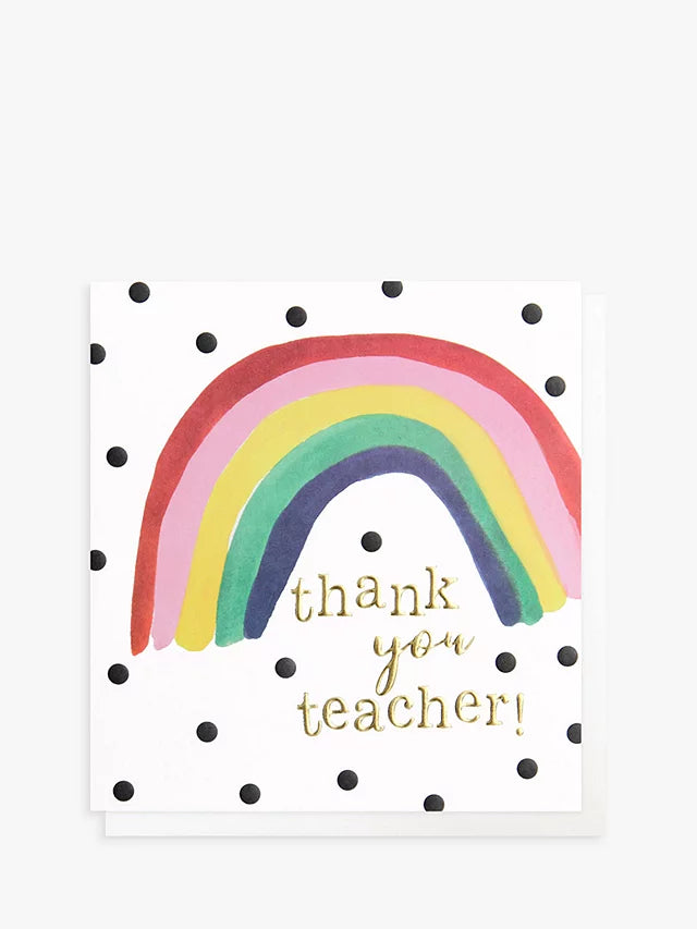 Thank You Teacher Card Rainbow