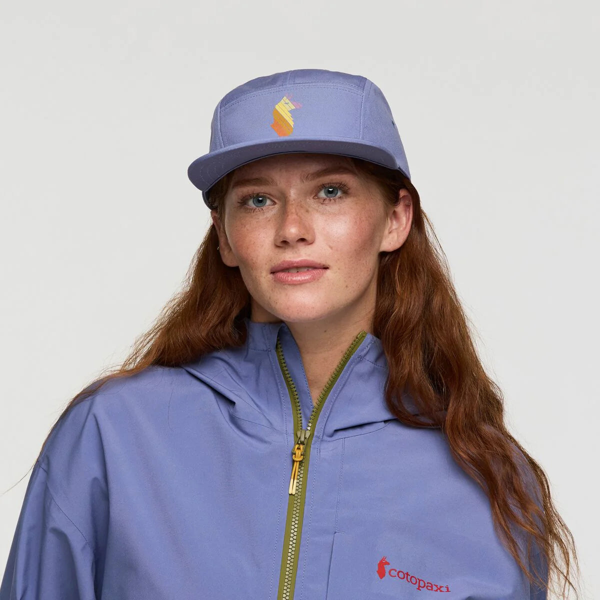 Cotopaxi Tech Llama Stripes 5-Panel Hat (Blue Smoke)