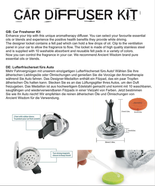 Car Diffuser Kit Pewter Yoga Chakra