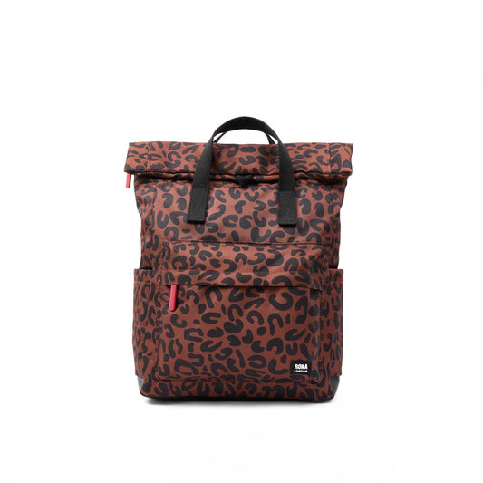 Roka Canfield B Backpack Recycled Canvas Medium (Scarlet Leopard)