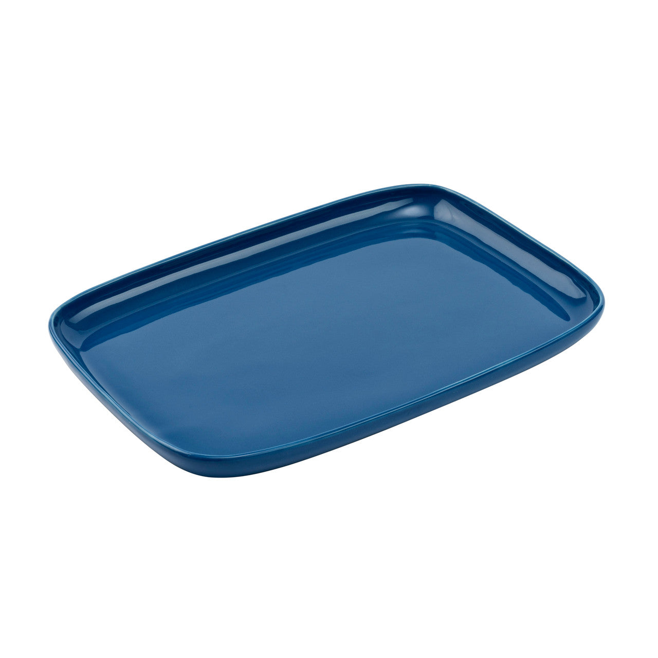 Stoneware Rectangular Platter Mid Blue