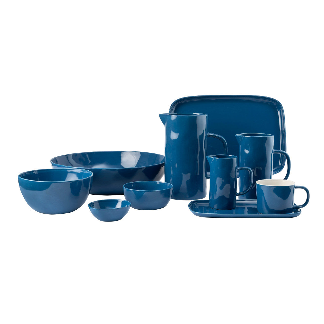Stoneware Antipasti Plate Mid Blue