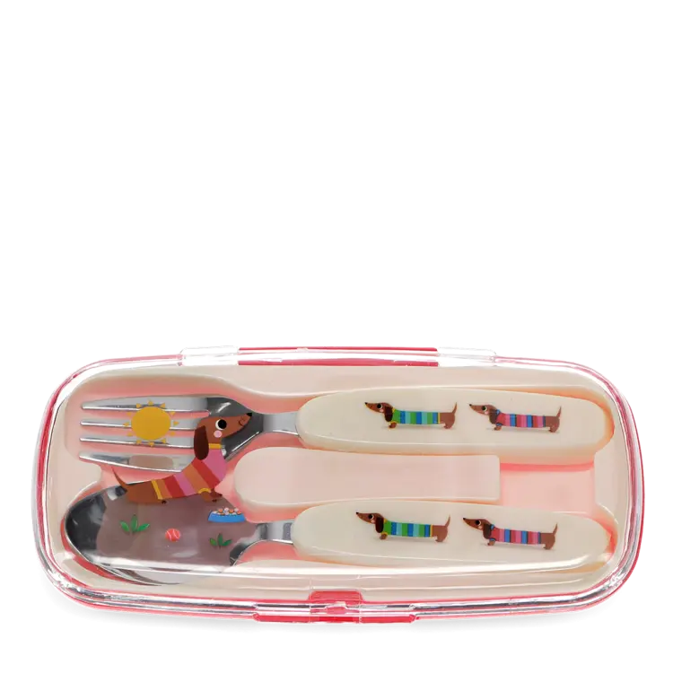 Childrens Cutlery Set Sunny Sausage Dog