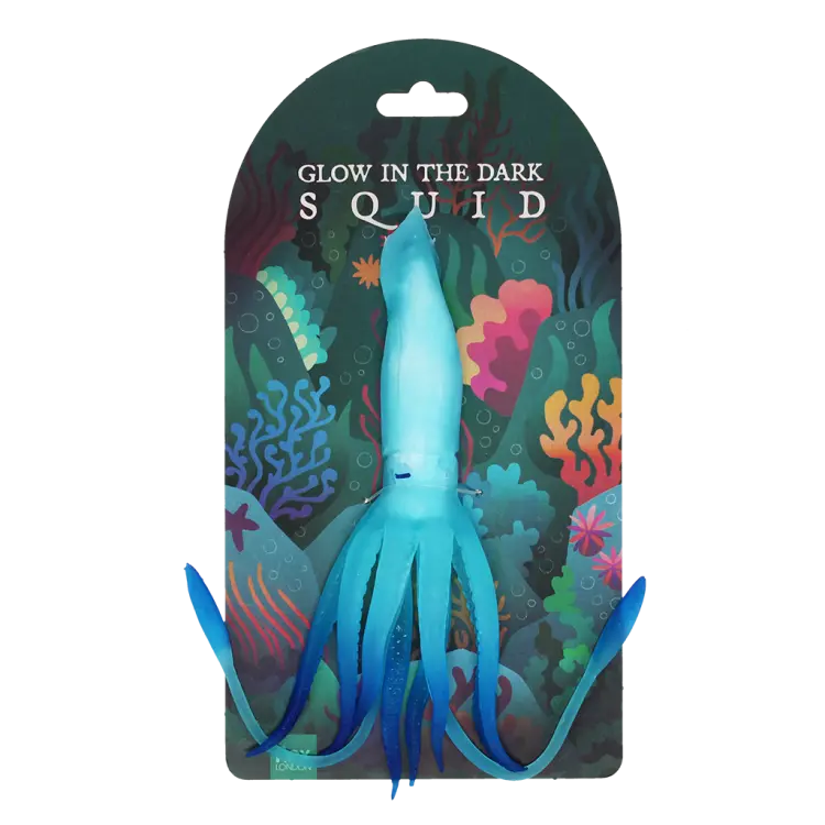 Glow in the Dark Squishy Toy Squid (3+)