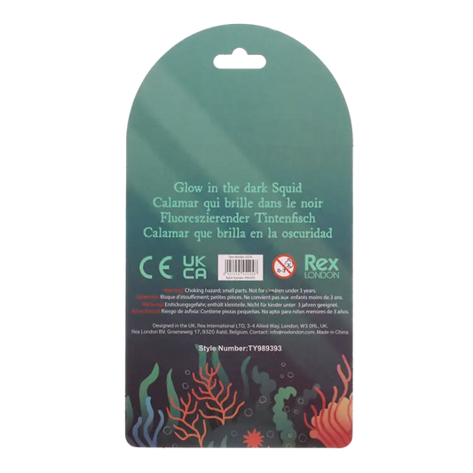 Glow in the Dark Squishy Toy Squid (3+)