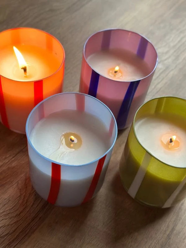 Maegen Atina Stripe Candle Tomato & Mint
