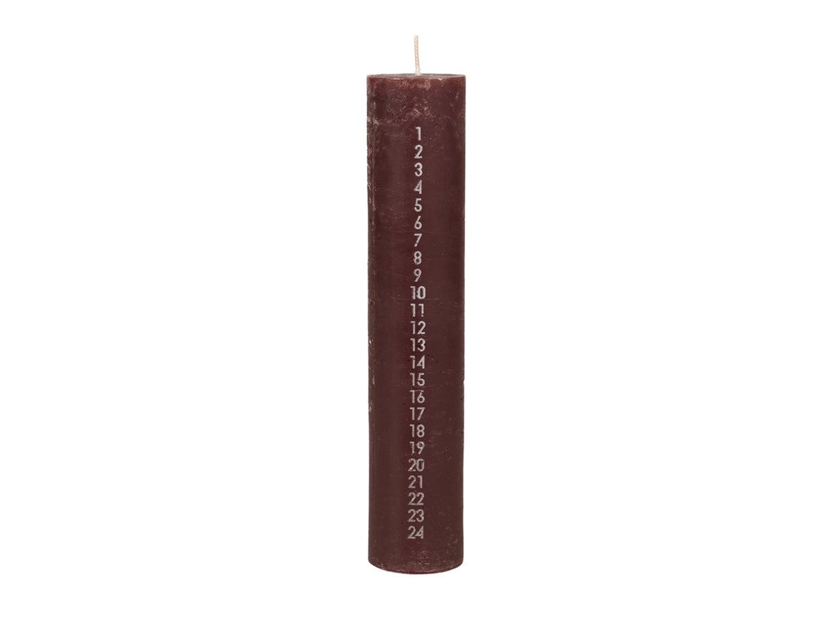 Rustic Advent Candle Madder Brown