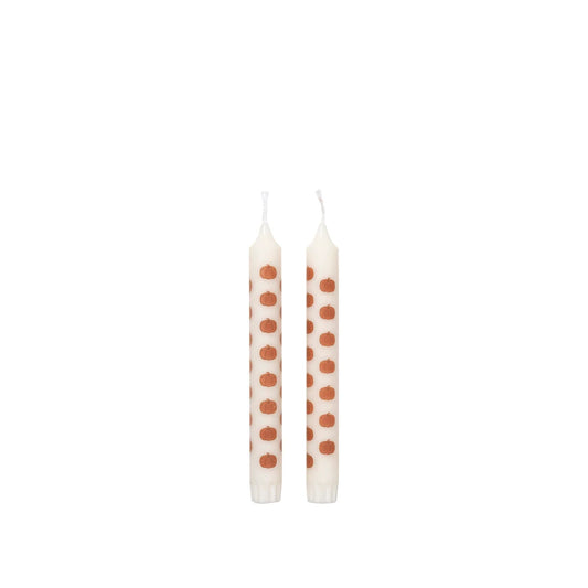 2pk Pumpkin Taper Candles