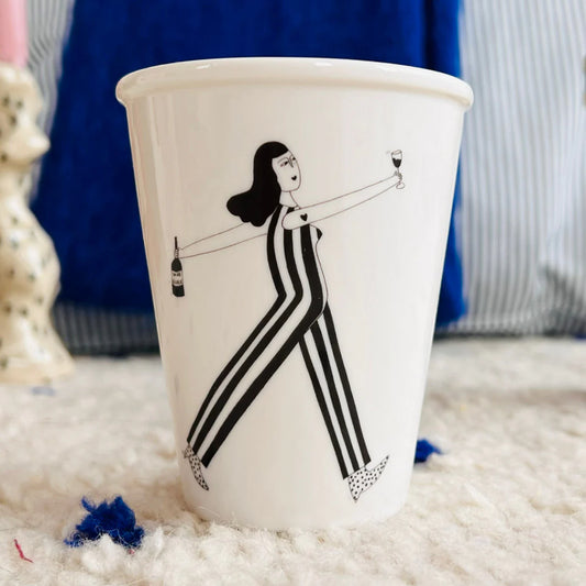 Helen B Porcelain Cup Wine O'Clock | Helen B Ceramics