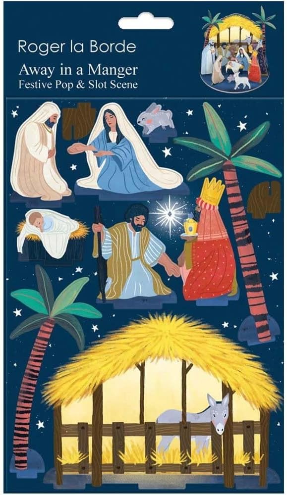 Small Pop & Slot Away In A Manger Nativity Scene