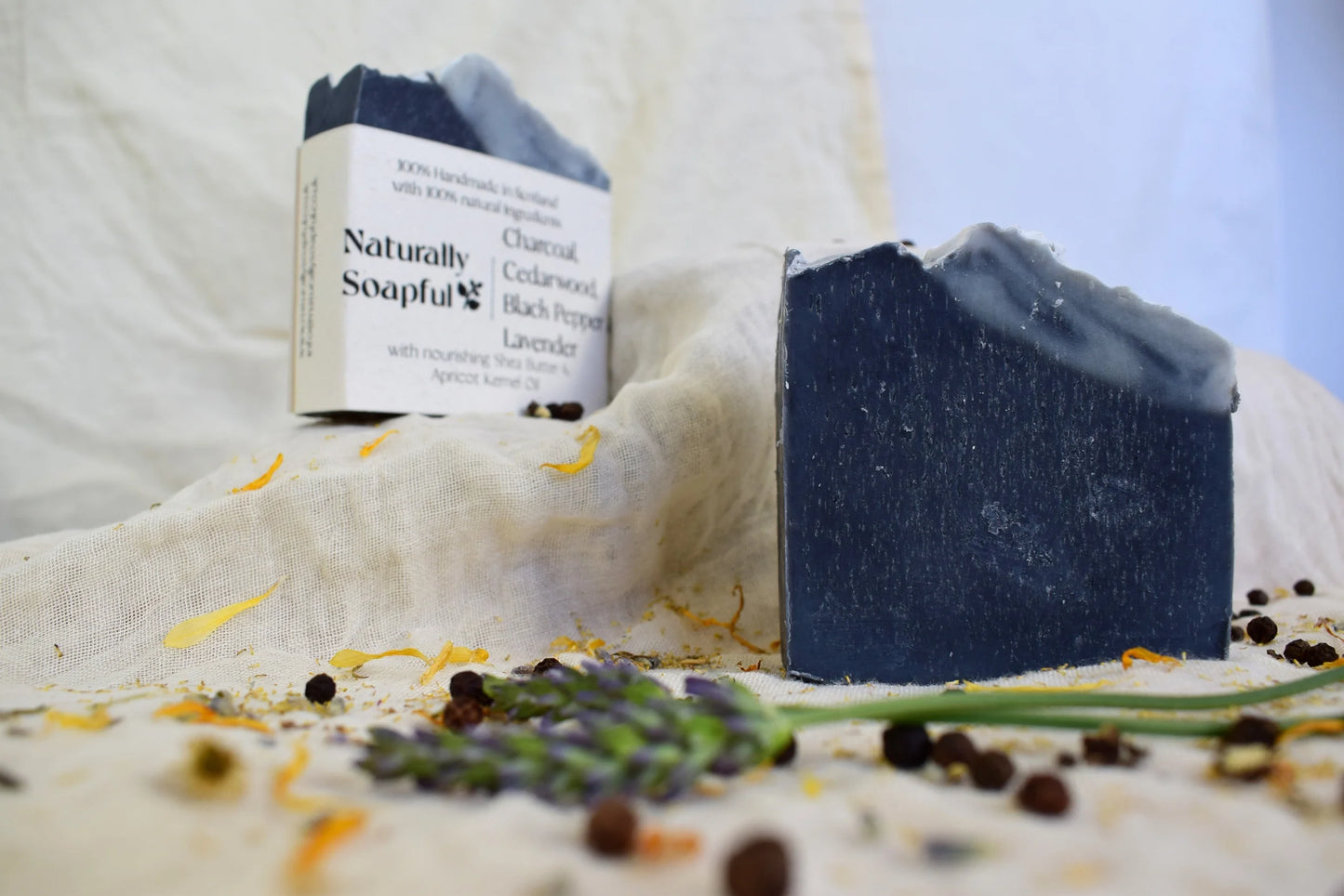 Charcoal, Cedarwood, Black Pepper & Lavender Handmade Soap