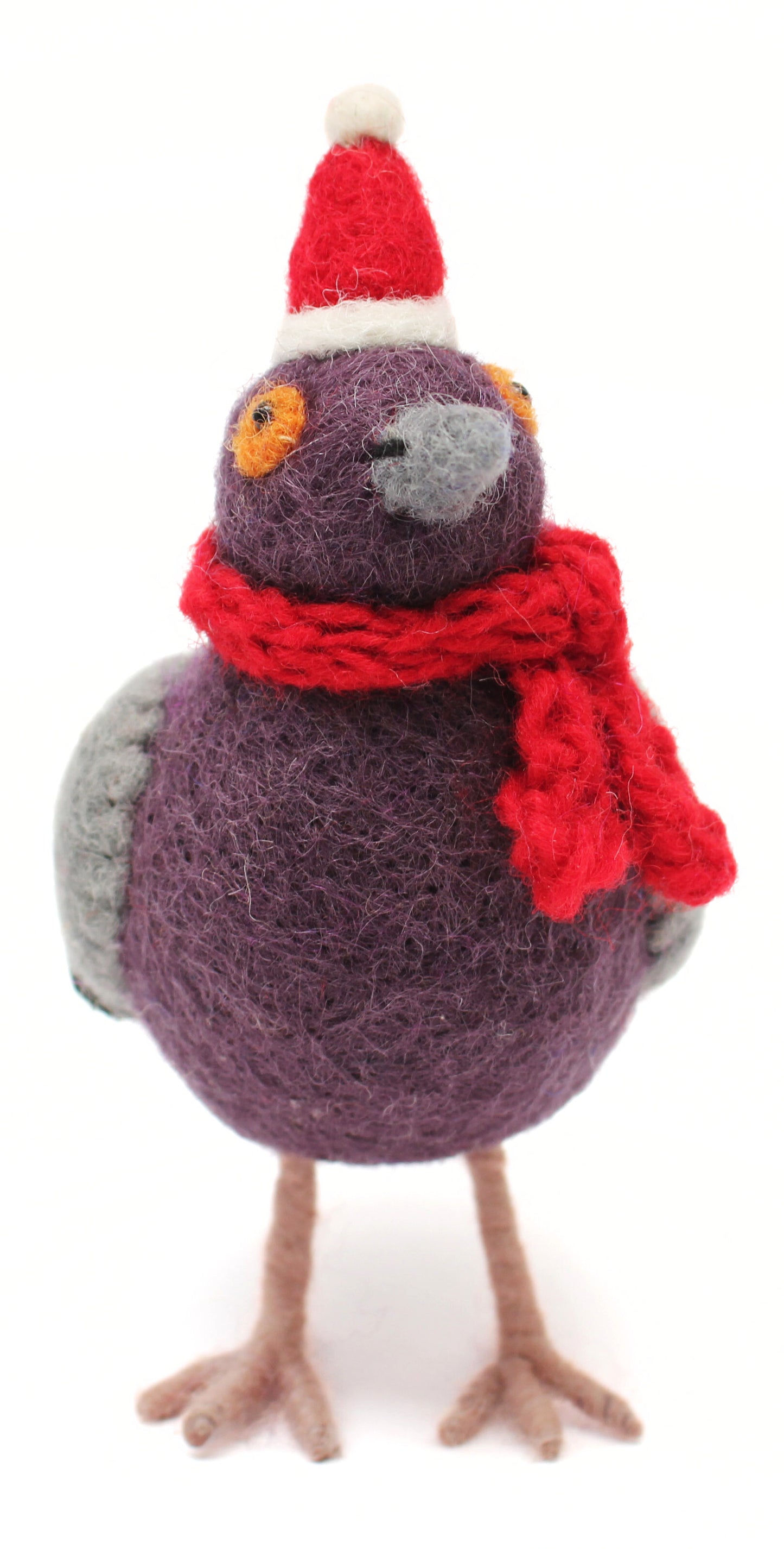Felt Hanging Decoration - Pigeon with Hat & Scarf