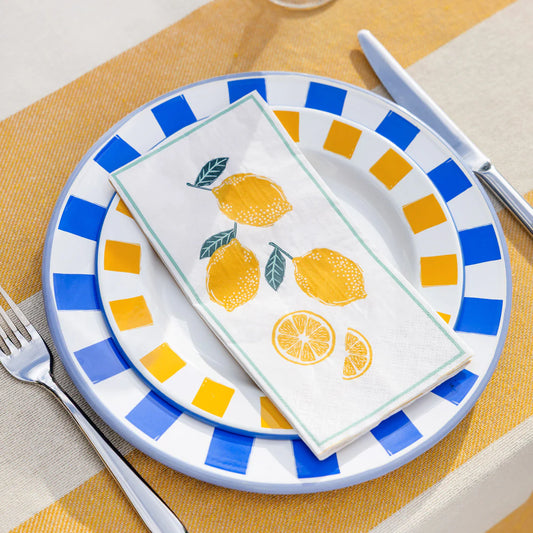 16pk Paper Napkins Lemon Long Lunch
