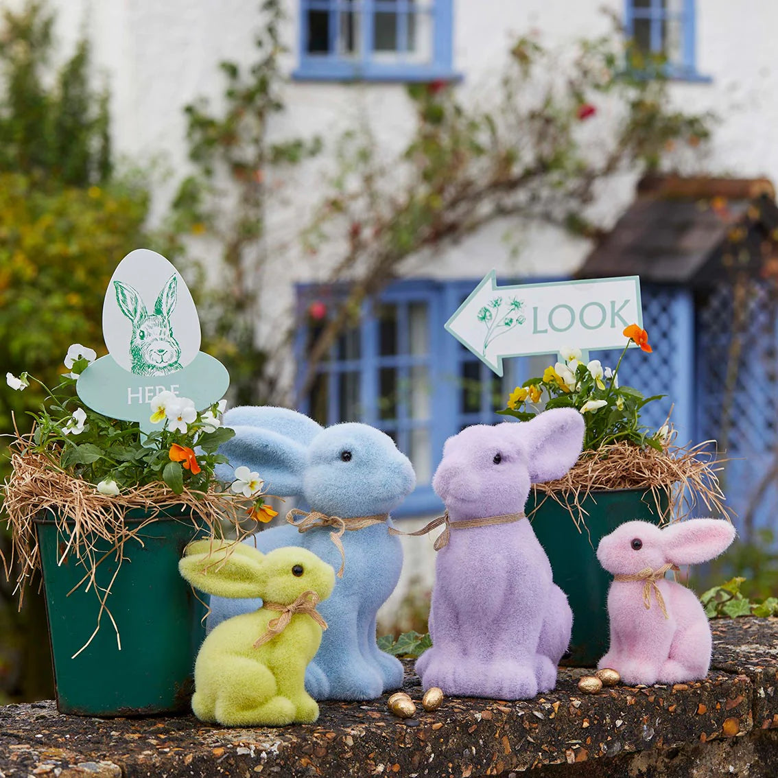 Pink Grass Bunny 6”
