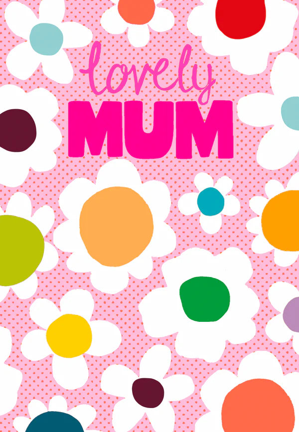 Card Lovely Mum Retro Flowers