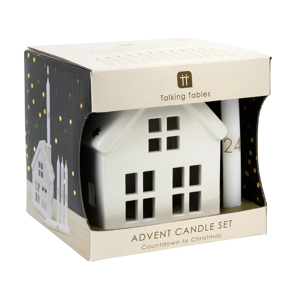 Advent Candle Ceramic House Set