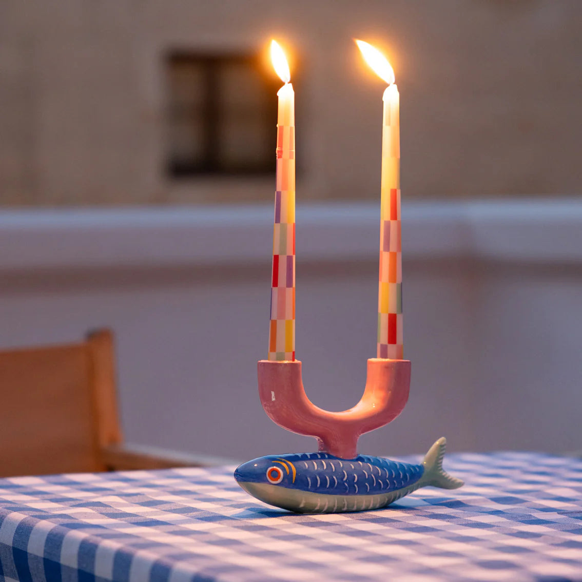 Dinner Candles Checks 2pk