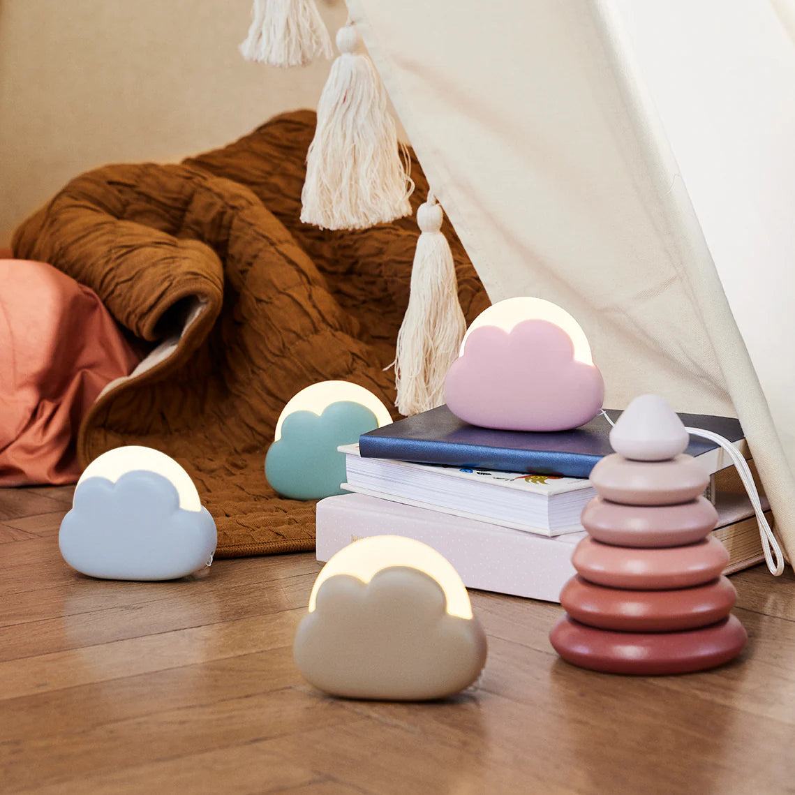 Kreafunk Cloudy KIds Night Light Blue | Nightlights for Kids