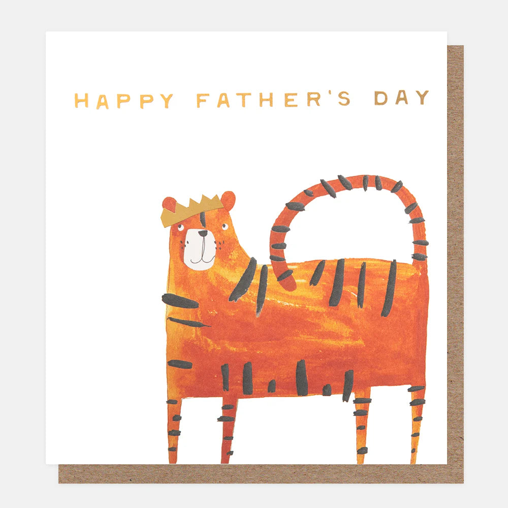 Fathers Day Card Tiger With Crown
