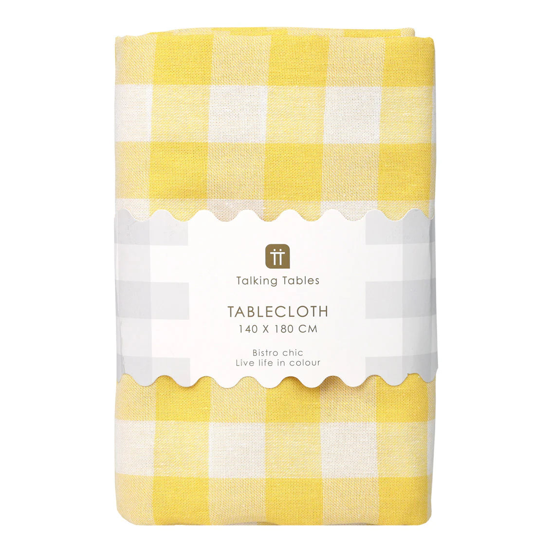 Gingham Fabric Tablecloth Yellow