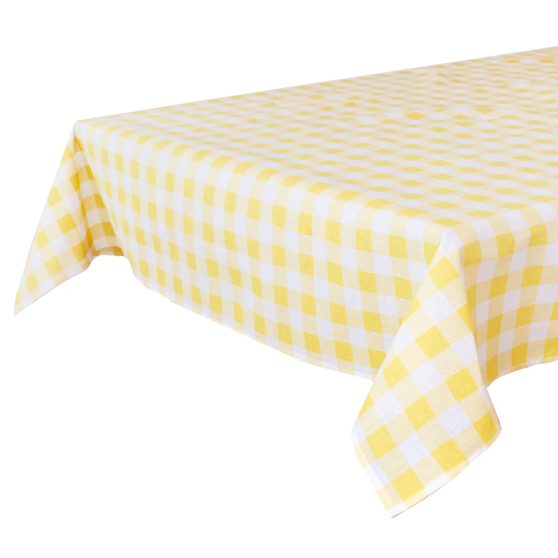 Gingham Fabric Tablecloth Yellow