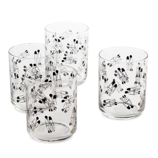 Single Glass Naked Couple Back