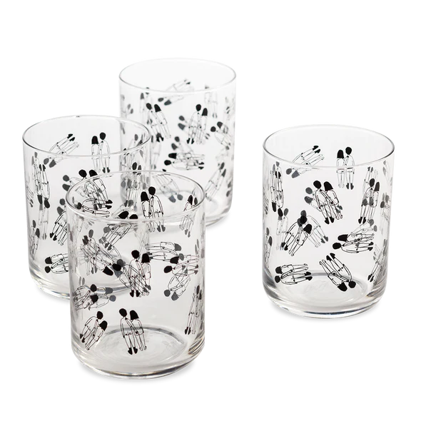 Single Glass Naked Couple Back