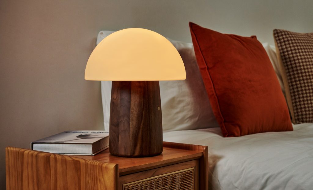 Large Alice Mushroom Lamp Walnut