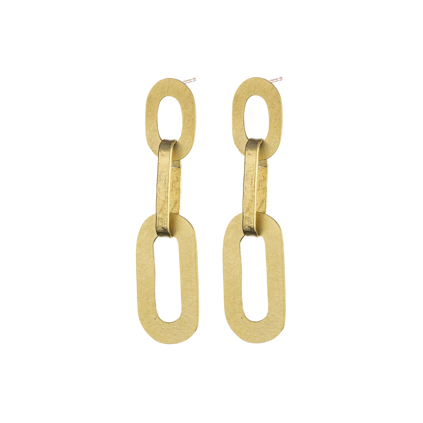 Chain Double Flat Stud Earrings