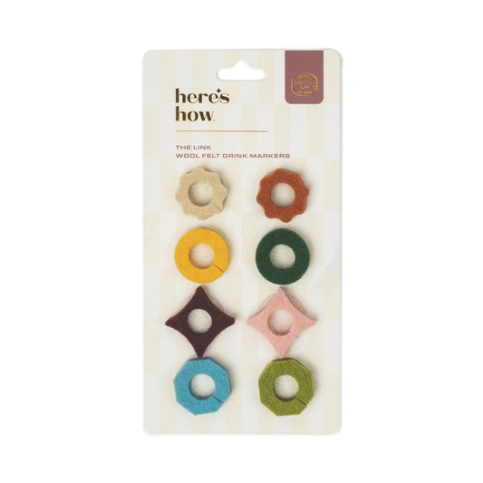 The Link - 8 Felt Drink Tags (Neutral)
