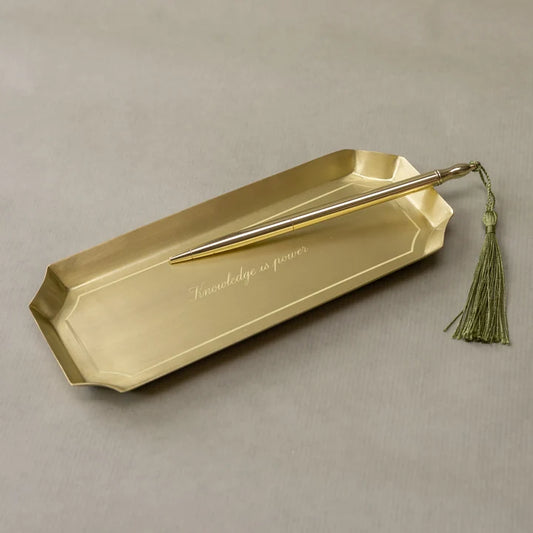 Brass Tray Knowledge Is Power