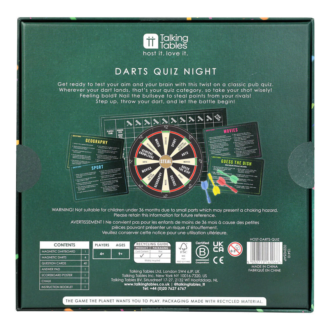 Host Your Own Darts Pub Quiz Game