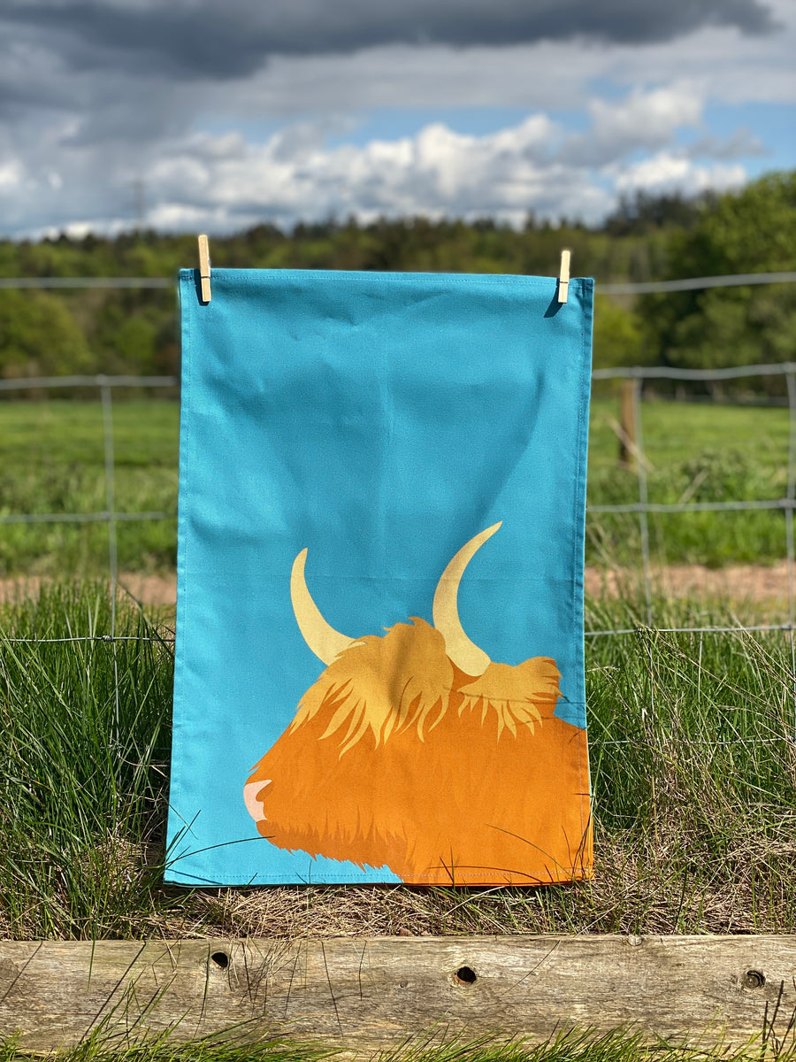 Tea Towel Highland Cow