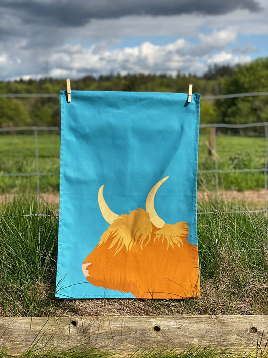 Tea Towel Highland Cow