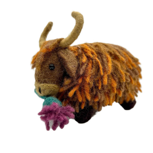 Highland Cow with Thistle