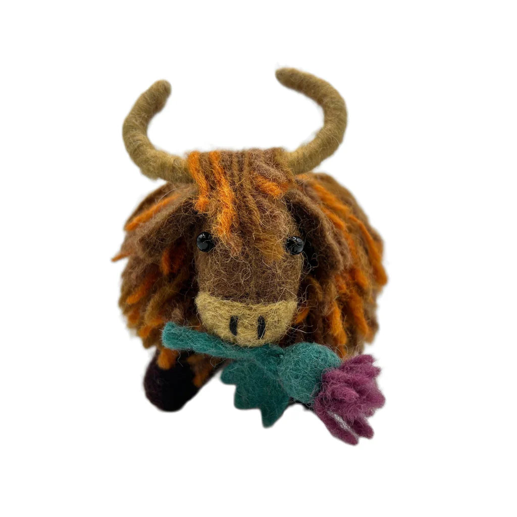 Highland Cow with Thistle