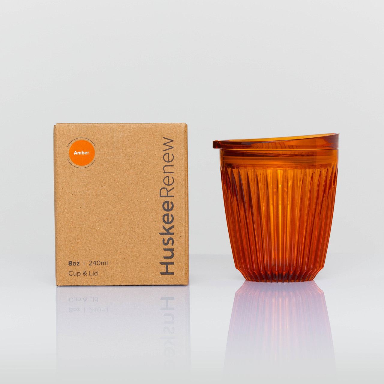 8oz Huskee Renew Cup & Lid (Amber)