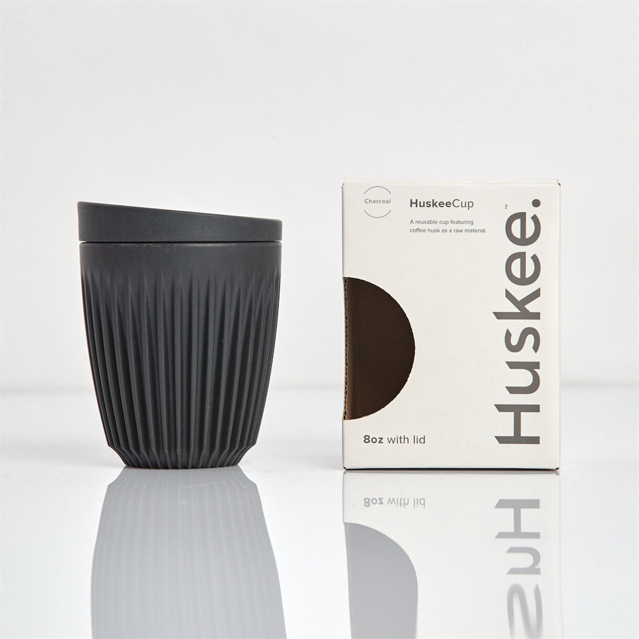 8oz Huskee Travel Cup & Lid (Charcoal)