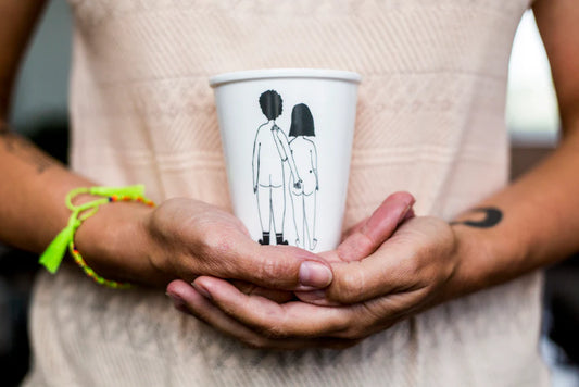 Porcelain Cup Naked Couple Back