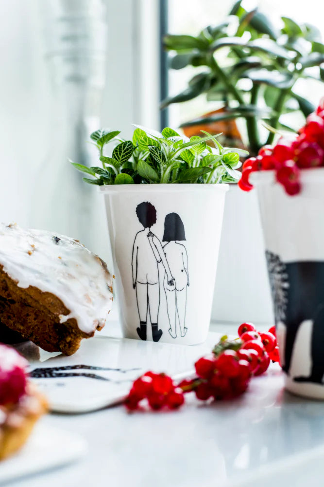 Porcelain Cup Naked Couple Back