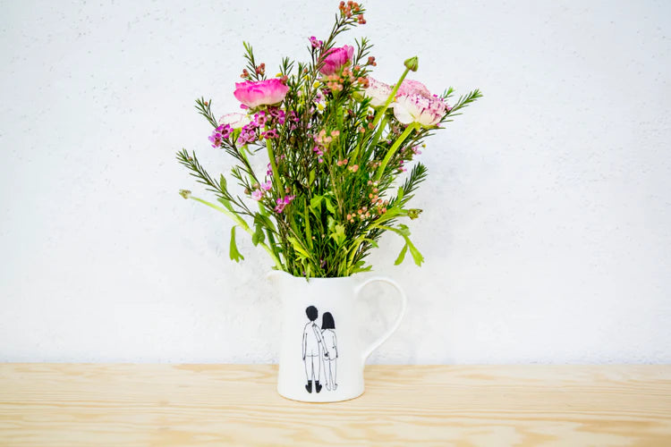 Small Porcelain Jug - Naked Couple Back