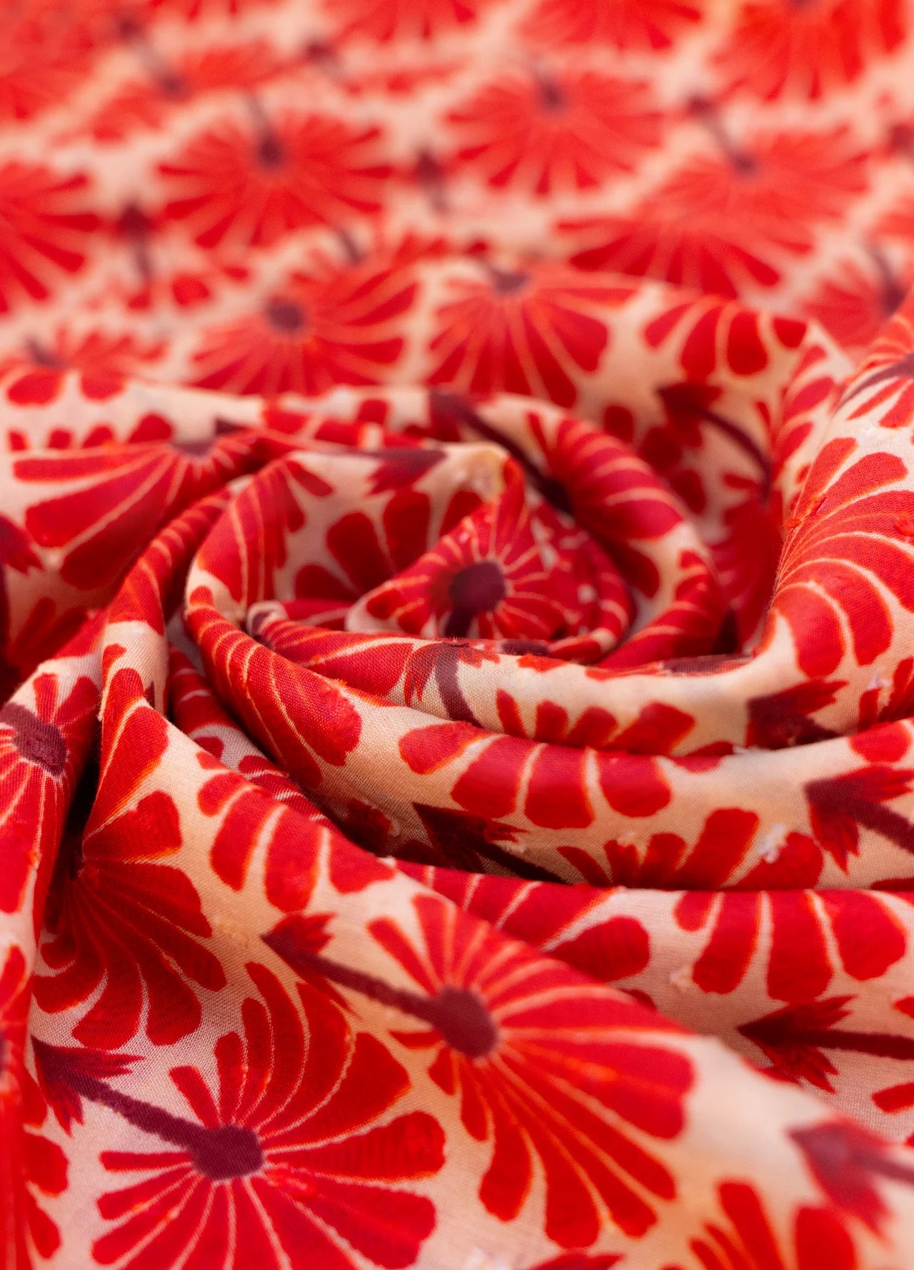 Rouge Bloom Cotton Infinity Scarf