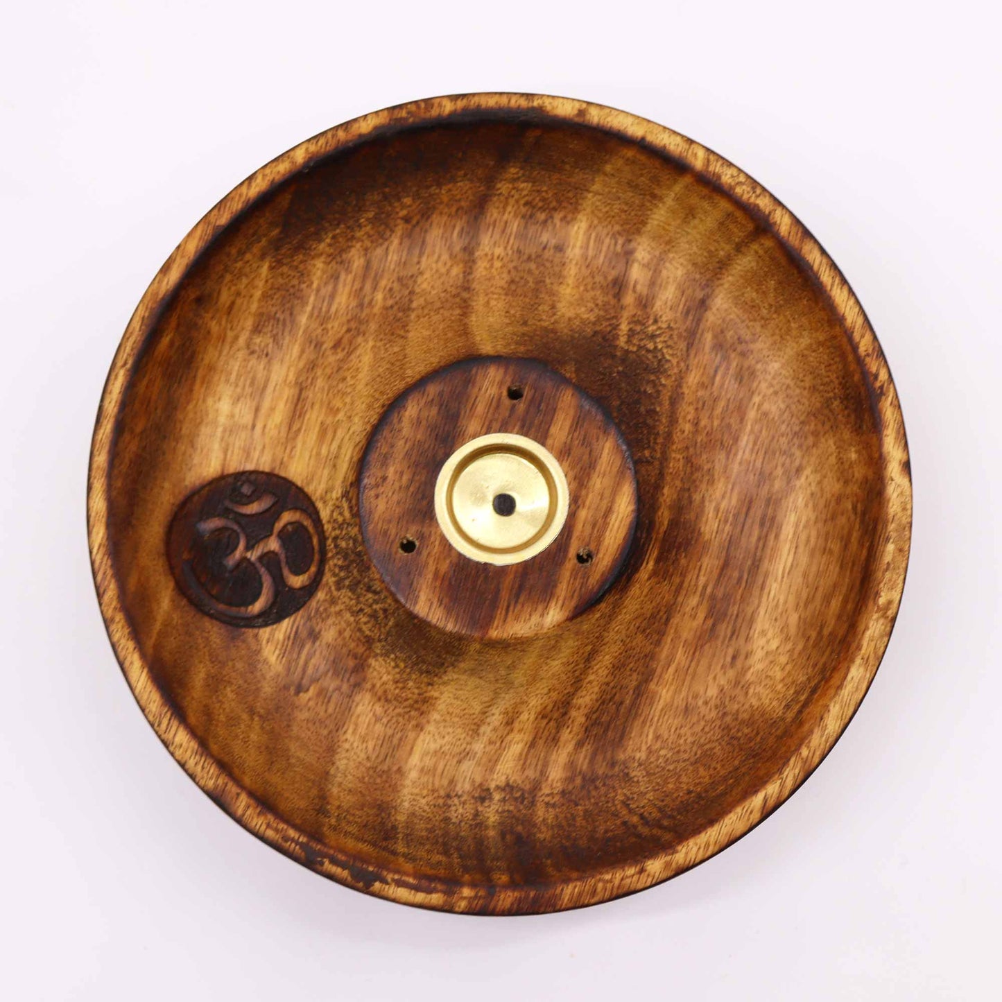 Wooden Incense Stick & Cone Holder Om