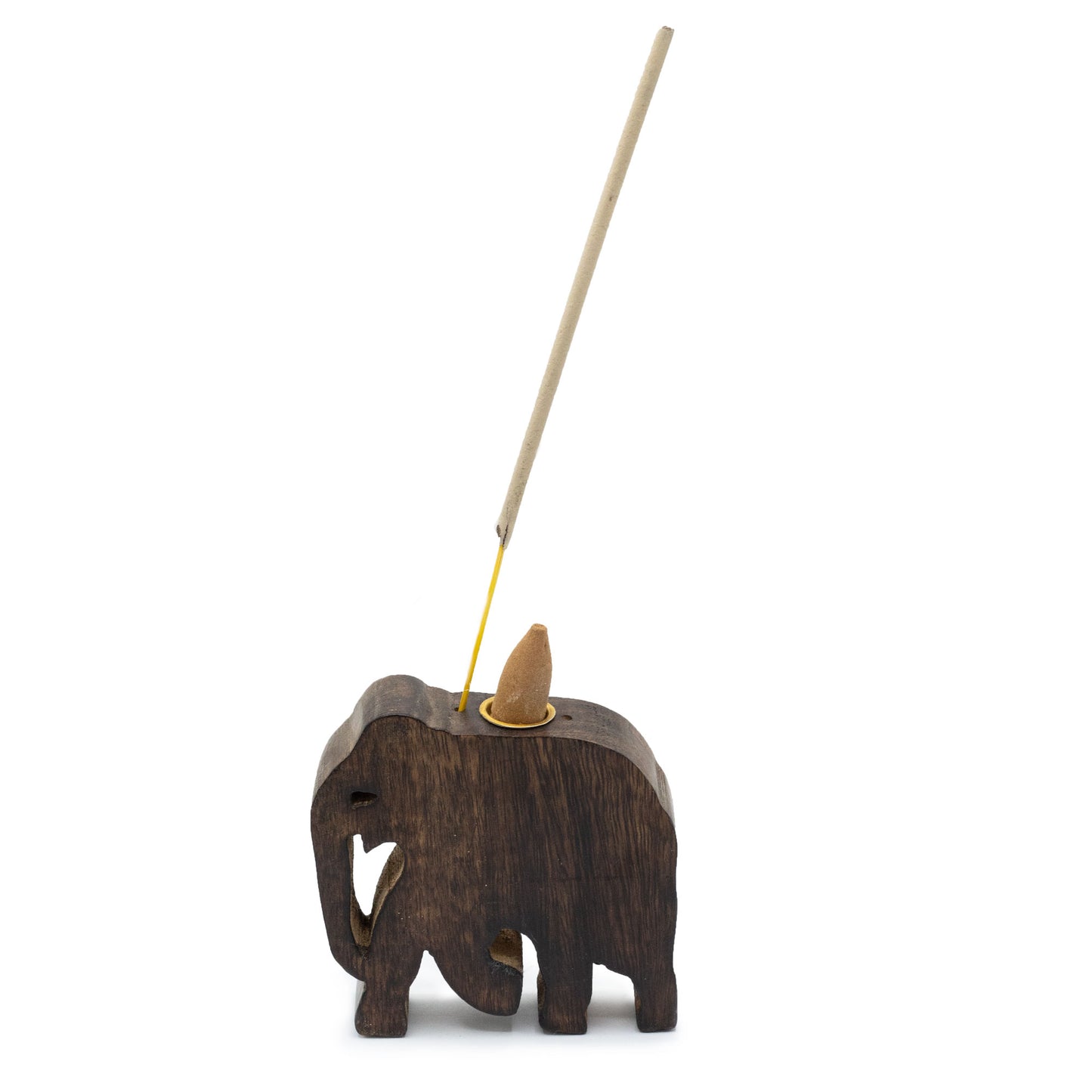Wooden Elephant Incense Stick & Cone Holder
