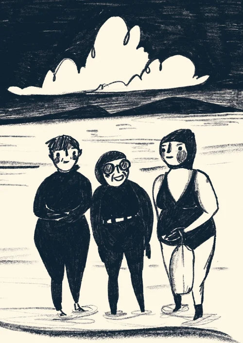 Joy Nevada Print A4 Beach Babes | Wild Swimming Poster