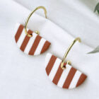 Half Moon Hoop Earrings (Cinder Brown)