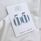 Statement Stripe Earrings (Aegean Blue)