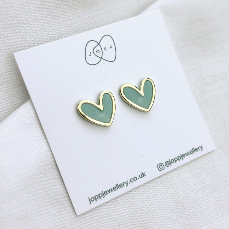 True Love Stud Earrings (Soft Teal)