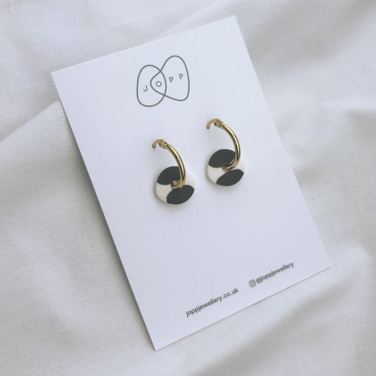 Signature Hoop Earrings Sydney (Black & White)